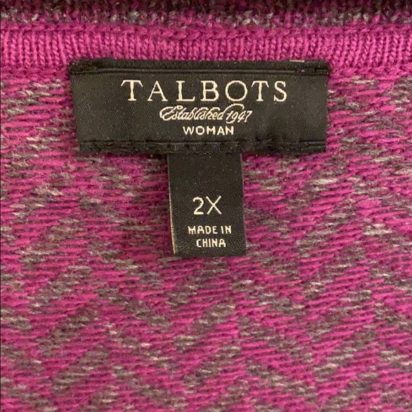 Grey and Plum Herringbone Single Button Cardigan - Picture 5 of 7